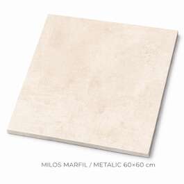 MATTA LAATTA SEINILLE, LATTIALLE JA JULKISIVUUN MILOS MARFIL / METALIC 60X60 CM TS-2568