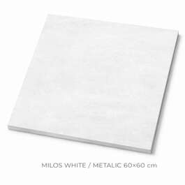 MATISTATUD PLAAT SEINTELE, PÕRANDILE, FASSAADILE MILOS WHITE / METALIC 60X60 CM TS-2566