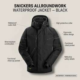 JACKET SNICKERS AllroudWork VEEKINDEL BLACK XL JACKET SNICKERS AllroudWork VEEKINDEL BLACK XL
