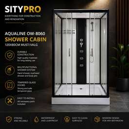 SUIHKUKAAPPI HIERONTA AQUALINE OW-8060 120X80CM MUST/VALG SUIHKUKAAPPI HIERONTA AQUALINE OW-8060 120X80CM MUST/VALG