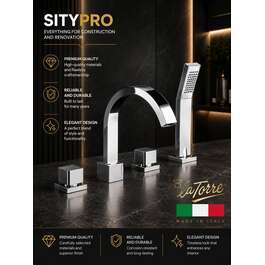 4-hole bath faucet 28847 Cubic CR, JAVA