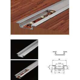 PROFIIL LED VALGUSRIBALE 22X6X2000MM ALUMIINIUM+PC