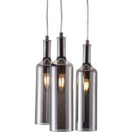 VALGUSTI BOTTLE 3X40W, E14 NIKKEL/SMOKEY