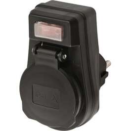 Adapter with switch IP44 black