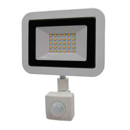 LED Flood Light 50W with Motion Sensor White IP65