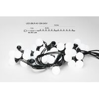 LIGHT CHAIN 12M LED 40L WHITE BALL; CONTINUOUS T.ROH.