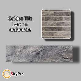 Decorative wall tile Golden Tile London, anthracite, 250x60