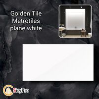 Seinälaatta Golden Tile Metrotiles Plane, valkoinen, 100x200
