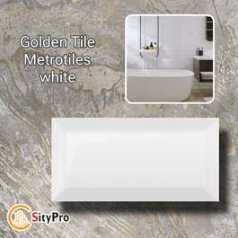 Wall tile Golden Tile Metrotiles, white glossy, 100x200