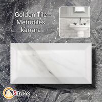 Seinälaatta Golden Tile Metrotiles, valkoinen Carrara, 100x200