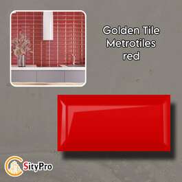 Ceramic wall tile Golden tile Metratiles, red, 100x200