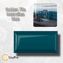 Ceramic wall tile Golden Tile Metrotiles,blue, 100x200