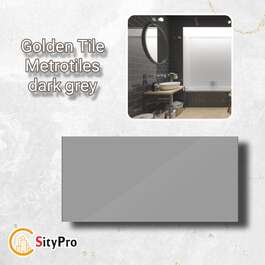 Wall tile Golden Tile Metrotiles plane, dark gray, 100x200