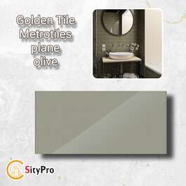 Wall tile Golden Tile Metrotiles Plane, olive, 100x200