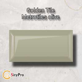 Wall tile Golden Tile Metrotiles, olive, 100x200