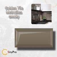 Плитка стеновая Golden Tile Metrotiles, дымчатая, 100х200