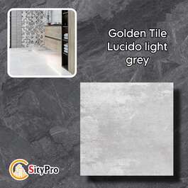 Плитка половая керамогранит Golden Tile Lucido, светло-серая, 600х600