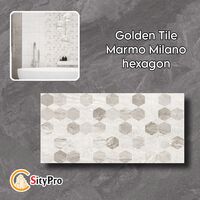 Плитка настенная Golden Tile Marmor Milano,Hexagonal,светло-серая, 300х600