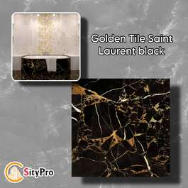 Напольная плитка Golden Tile Saint Laurent,черная, 607х607