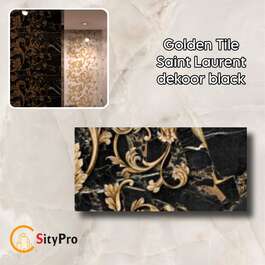 Decorative wall tile Golden Tile Saint Laurent,black, 300x600