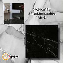 Floor tile porcelain stoneware Golden Tile Absolute,black, 400x400