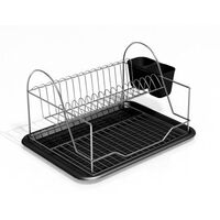 DISH DRYING RACK WITH BASE, BLACK