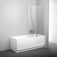 Стеклянная стенка для ванной CVS2-100L Белый/TRANSPARENT