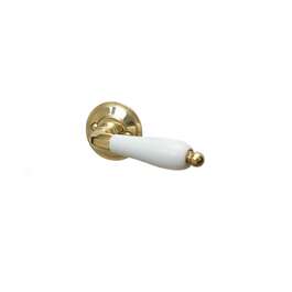 Door Handle R47/202 Brass/Brass Glossy/White