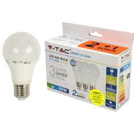 BULB  V-TAC 9W E27 LED 4000K (2+1)