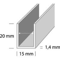 DUURI U-PROFIIL U4 W1 15x20x1,4mm Valkoinen 1m
