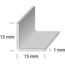 DUURI CORNER  L2 RST2 15x15x1mm ROOSTEVABA 2m