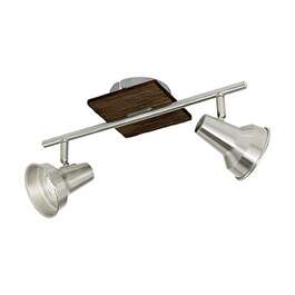 Ceiling light FILIPINA 2x3.3W LED 480 lm brown/nickel