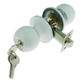Knob Lock with Key 587 White