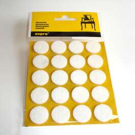 МЕБЕЛЬНЫЙ ВОЙЛОК А-40001-01-020 БЕЛЫЙ 20ШТ/УПАКОВКА ø20ММ