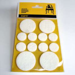 МЕБЕЛЬНЫЙ ВОЙЛОК А-40001-07-XXX БЕЛЫЙ 12ШТ/УП ø20/38ММ