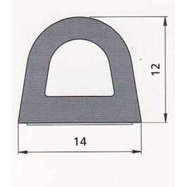 УПЛОТНИТЕЛЬ ДЛЯ ДВЕРЕЙ  D-Белый 12x14mm