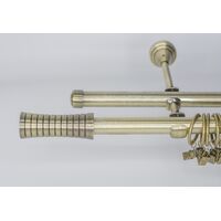 Double Curtain Rods, Metal 19MM CYLINDER 300CM ANT/MESSING .