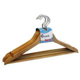 HANGER WITH WOODEN BASE/ 6 PCS
