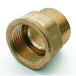 Brass reducing coupling 1" F x 3/4" M
