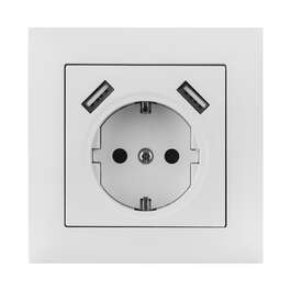 SOCKET  SENTIA 2xUSB MAANDUSEGA White