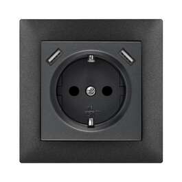 SOCKET  SENTIA 2xUSB MAANDUSEGA MUST