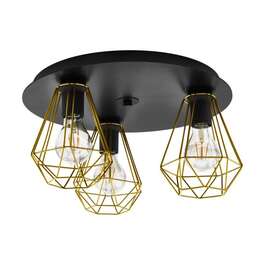 Light Fixture Tarbes 2 3x40W E27 Black Brass