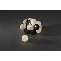 JÕULUVALGUSTI 16 LED BALLS MUST/VALGE