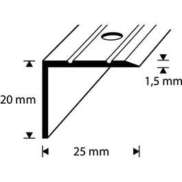 STEP NOSING D3-1M 25X20MM BLACK  DIONE