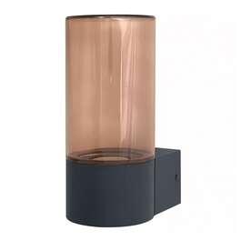 Outdoor Wall Light ENDURA PIPE E27 IP44 Amber/Traffic Grey