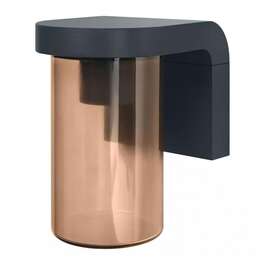 Outdoor Wall Light ENDURA CASCADE E27 IP44 Amber/Dark Grey Wall