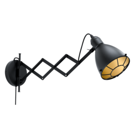 ILLUMINAIRE TREBURLEY 28W E27 BLACK/GOLD WALL LIGHT