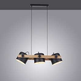 Light Fixture Cup 3x60W E27 Black