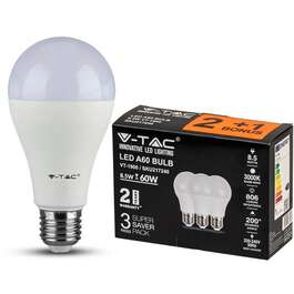 LAMPPU  VT1900 8,5W E27 LED A60 806lm 3000K (2+1)