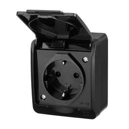 SOCKET HERMES 1-NE MAAN-GA IP44 PINNAPEALNE BLACK SOCKET HERMES 1-NE MAAN-GA IP44 PINNAPEALNE BLACK